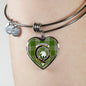 Cunningham Dress Green Dancers Scottish Clan Tartan Bracelet Bangle Heart Jewelry Shine On Bangle Heart