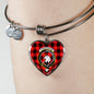 Cunningham Modern Scottish Clan Tartan Bracelet Bangle Heart Jewelry Shine On Bangle Heart