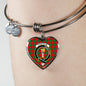 Chisholm Scottish Clan Tartan Bracelet Bangle Heart Jewelry Shine On Bangle Heart