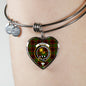 Buchan Modern Scottish Clan Tartan Bangle Heart Shine On Bangle Heart