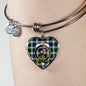 Blackwatch Blue Modern Scottish Clan Tartan Bangle Heart Shine On Bangle Heart