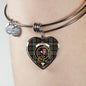 Blackwatch Brown Scottish Clan Tartan Bangle Heart Shine On Bangle Heart