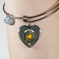 Campbell Faded Scottish Clan Tartan Bangle Heart Shine On Bangle Heart