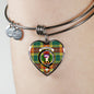 Buchanan Old Sett Scottish Clan Tartan Bangle Heart Shine On Bangle Heart