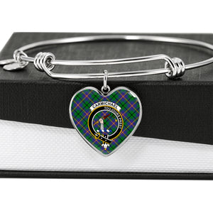 Carmichael Scottish Clan Tartan Bangle Heart Shine On Bangle Heart