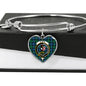 Blackwatch Ancient Scottish Clan Tartan Bangle Heart Shine On Bangle Heart