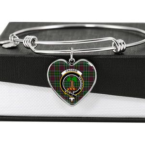 Crosbie Scottish Clan Tartan Bracelet Bangle Heart Jewelry Shine On Bangle Heart