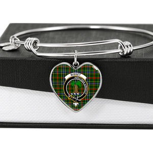 Bisset Pattern Scottish Clan Tartan Bangle Heart Shine On Bangle Heart