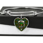 Bisset Pattern Scottish Clan Tartan Bangle Heart Shine On Bangle Heart