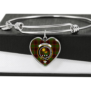 Buchan Modern Scottish Clan Tartan Bangle Heart Shine On Bangle Heart