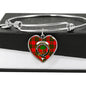 Cairns Red Scottish Clan Tartan Bangle Heart Shine On Bangle Heart