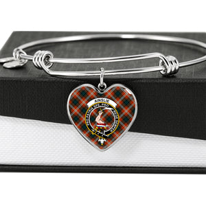 Ainslie Scottish Clan Tartan Bangle Heart Shine On Bangle Heart