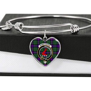 Armstrong Modern Scottish Clan Tartan Bangle Heart Shine On Bangle Heart