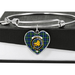 Campbell Argyll Ancient Scottish Clan Tartan Bracelet Bangle Heart Jewelry Shine On Bangle Heart
