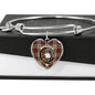 Cunningham Burgundy Dancers Scottish Clan Tartan Bracelet Bangle Heart Jewelry Shine On Bangle Heart
