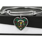 Chisholm Hunting Ancient Scottish Clan Tartan Bracelet Bangle Heart Jewelry Shine On Bangle Heart