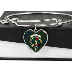 Aiton Scottish Clan Tartan Bangle Heart Shine On Bangle Heart