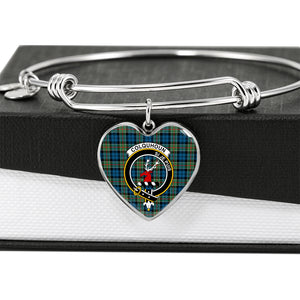 Colquhoun Ancient Scottish Clan Tartan Bracelet Bangle Heart Jewelry Shine On Bangle Heart