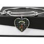 Colquhoun Scottish Clan Tartan Bracelet Bangle Heart Jewelry Shine On Bangle Heart