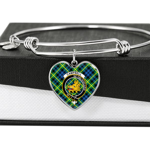 Campbell Of Breadalbane Ancient Scottish Clan Tartan Bangle Heart Shine On Bangle Heart