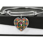 Buchanan Ancient Scottish Clan Tartan Bangle Heart Shine On Bangle Heart