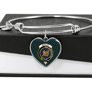 Baillie Hunting Scottish Clan Tartan Bangle Heart Shine On Bangle Heart