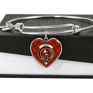 Adair Scottish Clan Tartan Bangle Heart Shine On Bangle Heart