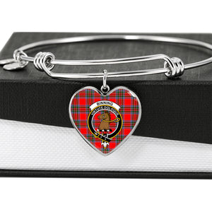 Binning Scottish Clan Tartan Bangle Heart Shine On Bangle Heart