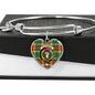 Buchanan Old Sett Scottish Clan Tartan Bangle Heart Shine On Bangle Heart