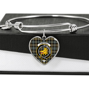 Campbell Argyll Weathered Scottish Clan Tartan Bracelet Bangle Heart Jewelry Shine On Bangle Heart