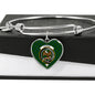 Agnew Hunting Clan Tartan Heart Bangle Shine On Bangle Heart