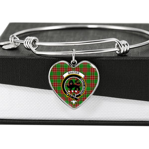 Baxter Modern Scottish Clan Tartan Bangle Heart Shine On Bangle Heart