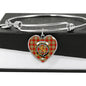 Chattan Red Scottish Clan Tartan Bangle Heart Shine On Bangle Heart