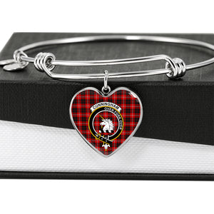 Cunningham Scottish Clan Tartan Bracelet Bangle Heart Jewelry Shine On Bangle Heart