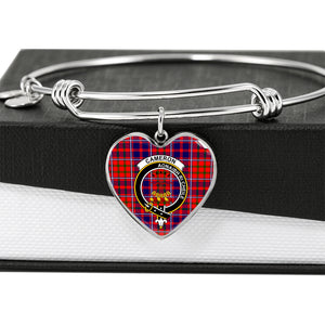 Cameron Of Lochiel Modern Scottish Clan Tartan Bangle Heart Shine On Bangle Heart