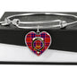Cameron Of Lochiel Modern Scottish Clan Tartan Bangle Heart Shine On Bangle Heart