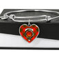 Cameron Red Scottish Clan Tartan Bangle Heart Shine On Bangle Heart