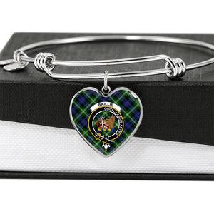 Baillie Scottish Clan Tartan Bangle Heart Shine On Bangle Heart