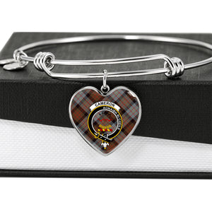 Cameron Of Erracht Weathered Scottish Clan Tartan Bangle Heart Shine On Bangle Heart