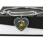 Campbell Faded Scottish Clan Tartan Bangle Heart Shine On Bangle Heart