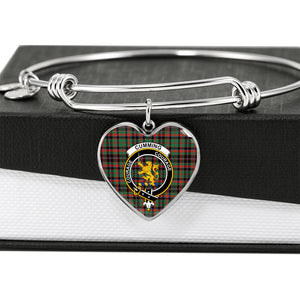Cumming Hunting Ancient Scottish Clan Tartan Bracelet Bangle Heart Jewelry Shine On Bangle Heart