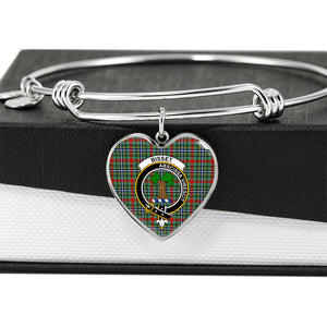 Bisset Scottish Clan Tartan Bangle Heart Shine On Bangle Heart