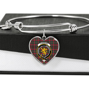 Cumming Hunting Modern Scottish Clan Tartan Bracelet Bangle Heart Jewelry Shine On Bangle Heart