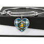 Campbell Dress Ancient Scottish Clan Tartan Bracelet Bangle Heart Jewelry Shine On Bangle Heart
