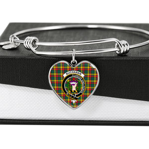 Buchanan Scottish Clan Tartan Bangle Heart Shine On Bangle Heart