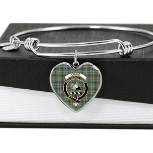 Craig Scottish Clan Tartan Bracelet Bangle Heart Jewelry Shine On Bangle Heart