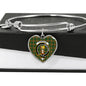 Chisholm Hunting Scottish Clan Tartan Bracelet Bangle Heart Jewelry Shine On Bangle Heart