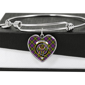 Carnegie Scottish Clan Tartan Bangle Heart Shine On Bangle Heart