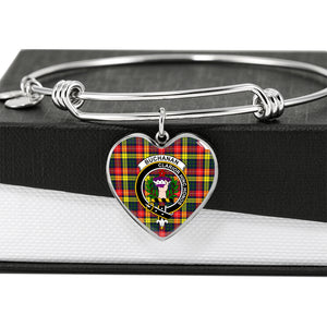 Buchanan Modern Scottish Clan Tartan Bangle Heart Shine On Bangle Heart