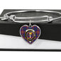 Chisholm Hunting Modern Scottish Clan Tartan Bracelet Bangle Heart Jewelry Shine On Bangle Heart